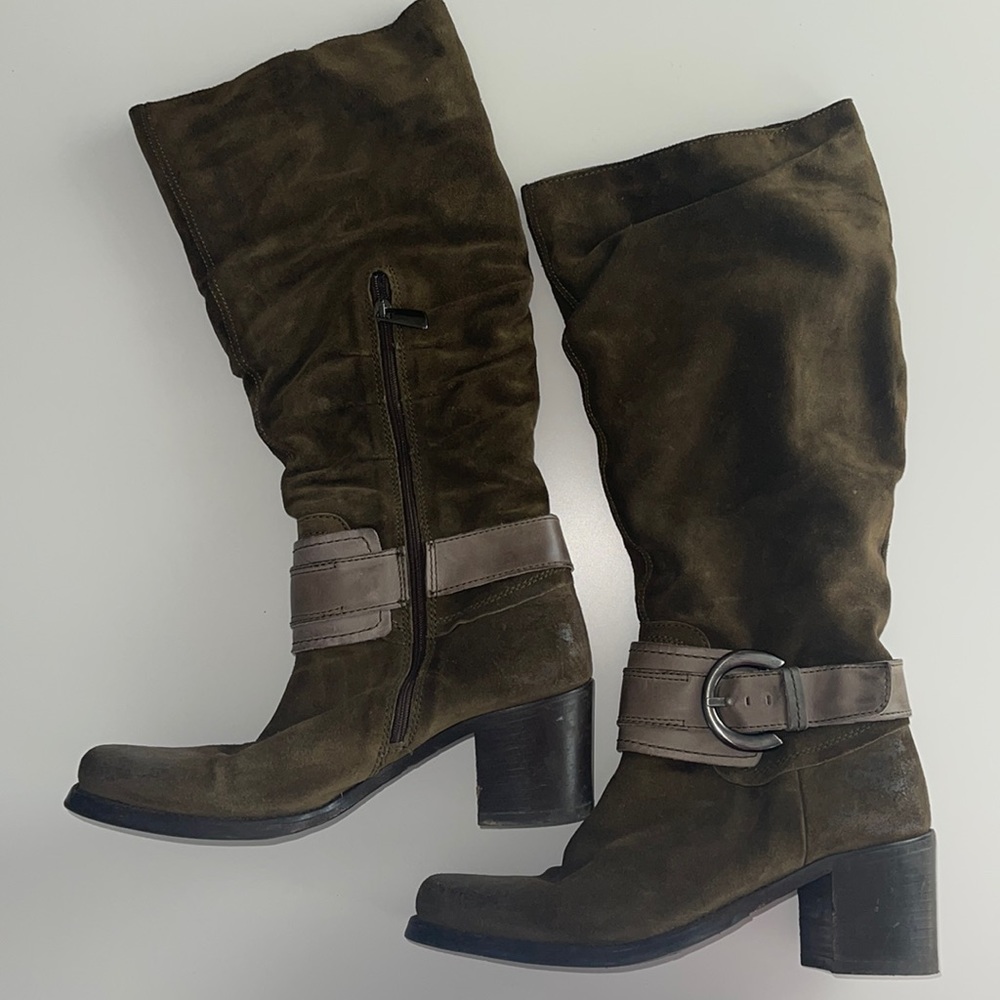 Manas Design Vero Agnello Leather Harness Boots Green 41 9.5